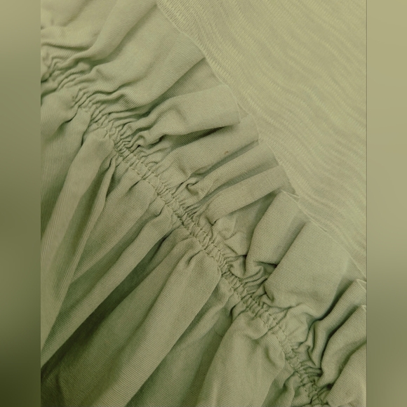 Pilcro Anthropologie 100%Cotton Pullover Long Sleeve Blouse Boho Olive Green S - Picture 5 of 16